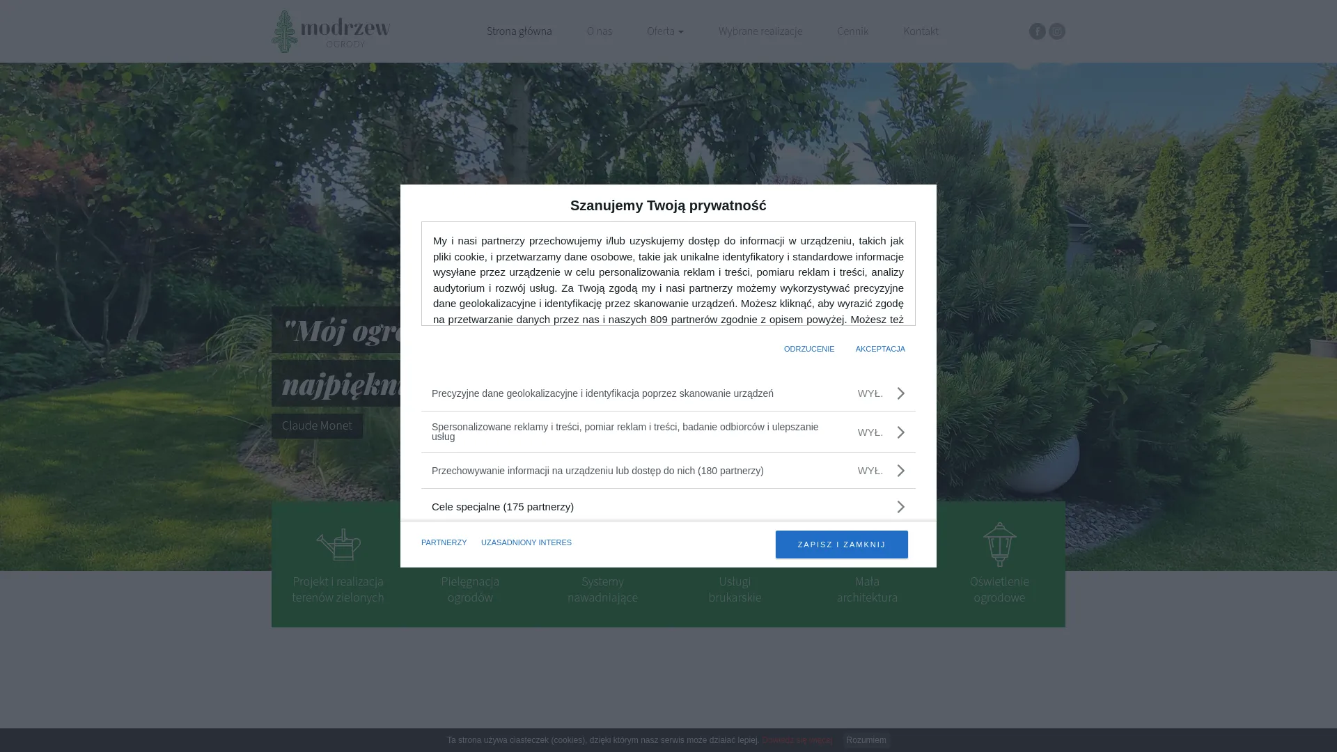 Screenshot of modrzew-ogrody.pl